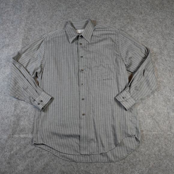 Yves Saint Laurent YSL Shirt Mens 16 32/33 Button Front Striped Long Sleeve - Picture 1 of 6